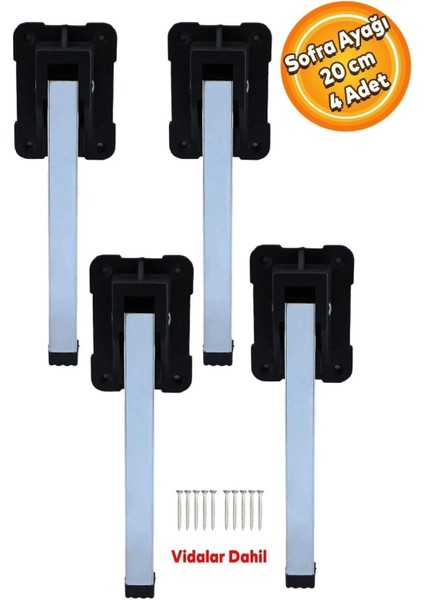 Yer Sofra Ayağı Ayak Metal Plastik Siyah Taban Katlanır Yer Sofrası Sini Altı 20 cm (4 Adet) fırsatları