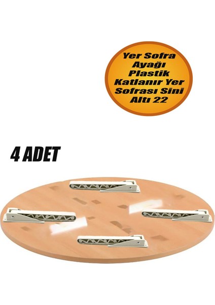 Yer Sofra Sofrası Ayağı Plastik Katlanır Yer Sofrası Sini Altı 22 cm Beyaz (4 Adet). fırsatları