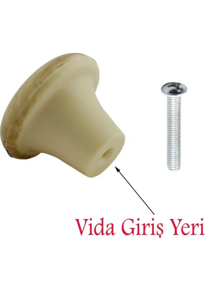 Mobilya Mutfa Çekmece Dolap Dolabı Kapak Kulbu Kulpu Kulplar Kayın Mantar Düğme Sert Plastik 10 Adet indirimleri