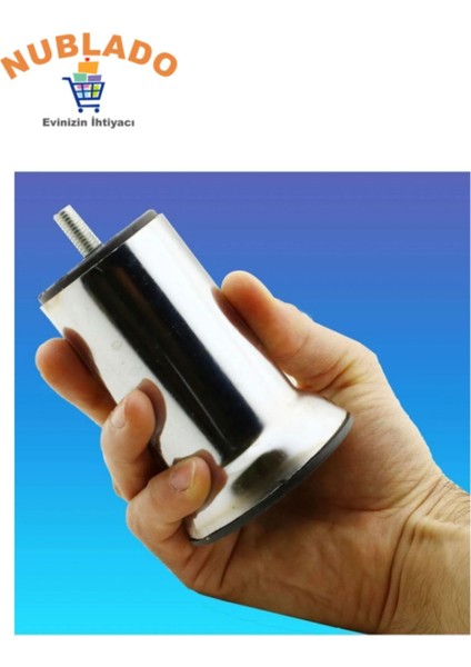 Dolap Mobilya Metal Kanepe Baza Koltuk Çekyat Destek Ayağı Ayakları M8CIVATA Krom Metal 10CM indirimleri