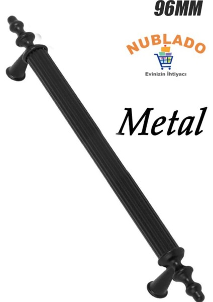 Ovacık(96 mm - 9.6 Cm) Metal Mat Siyah Mobilya Mutfak Çekmece Dolap Dolabı Kulpu Kulbu Kulpları