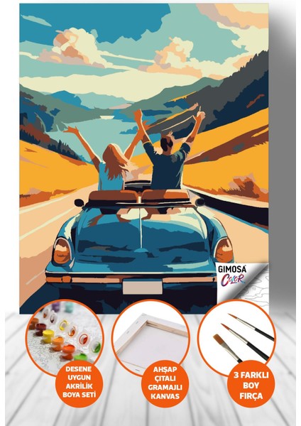 Color Özgür Tatil Sayılarla Boyama Seti - Yetişkin Boyama, 40X50 Tuval Seti, Kendin Yap Hobi Seti