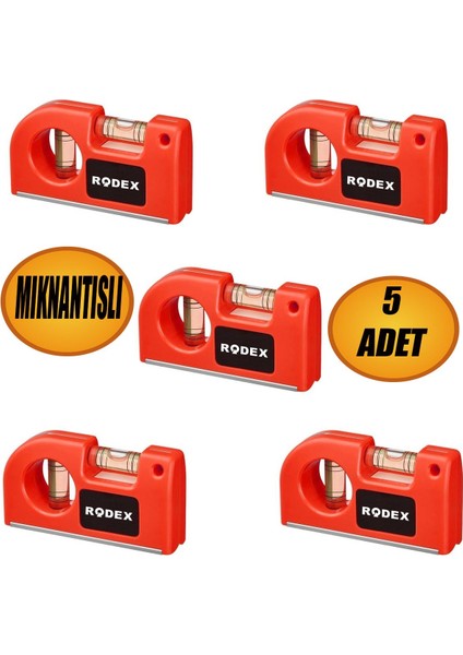 Cep Mini Tipi Su Terazi Mıknatıslı Mini Su Terazisi 85 mm (5 Adet)