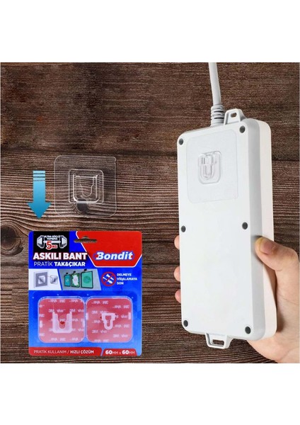 Askılı Bant Pratik Tak Çıkar 2 Li ( 60 mm x 60 mm ) modelleri