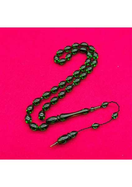 Su Yeşili Usta Işi Sıkma Ateş Kehribar Tesbih