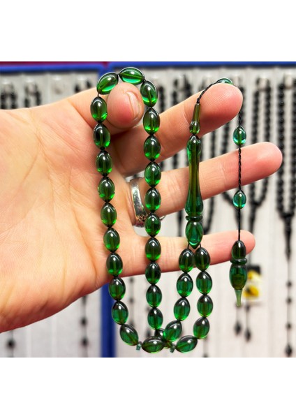 Su Yeşili Usta Işi Sıkma Ateş Kehribar Tesbih modelleri