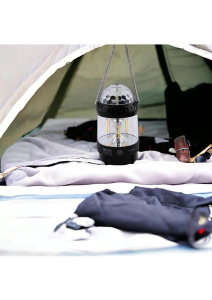 Dekoratif Disko Döner Toplu Kamp Lamba LED Sarı Işıklı El Feneri Şarjlı Pilli Işıldak Portatif 20 W. modelleri