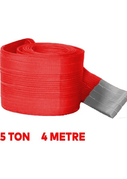 Vinç Sapan Polyester Spanzet 5 Ton 4 Metre Kırmızı Sağlam Yük Kaldırma Taşıma Indirme Caraskal Halat indirimleri