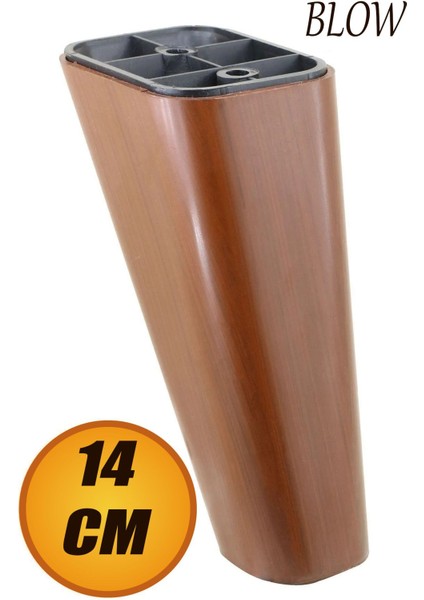 Lüks Mobilya Kanepe Tv Ünitesi Koltuk Ayağı 14 cm Kahverengi Ahşap Desenli Baza Ayakları