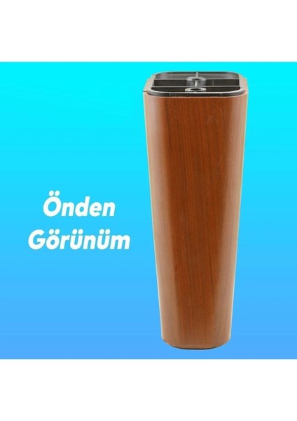 Lüks Mobilya Kanepe Tv Ünitesi Koltuk Ayağı 14 cm Kahverengi Ahşap Desenli Baza Ayakları fırsatları