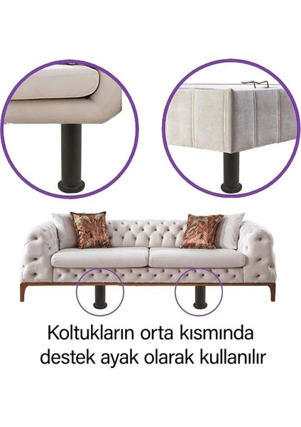 Golwo Ayarlanabilir Destek Ayağı 15 x 23 cm Siyah Ayak Mobilya Kanepe Baza Koltuk Ünite (4ADET) Ayk fırsatları