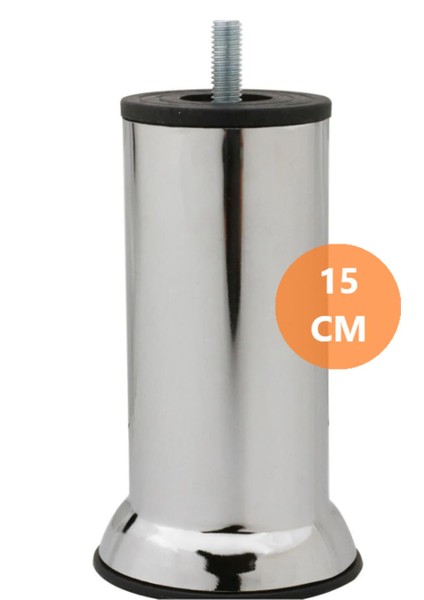 Mobilya Kanepe Baza Yatak Koltuk Destek Yükseltme Ayağı M8 Civatalı Krom Metal Ayakları 15 cm