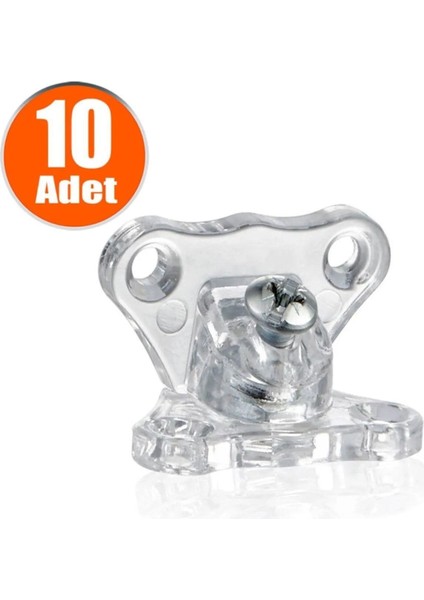 Açılı T Bağlantı Çektirme Şeffaf Plastik Köşe Birleştirme Kelebek (10 Adet).