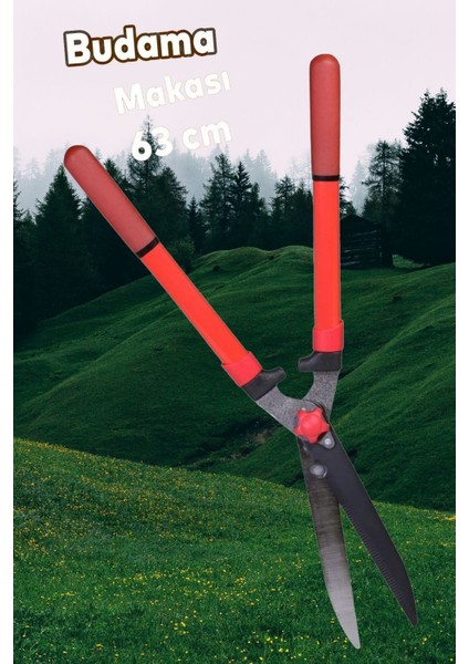 Maxgarden Çim Çit Kalın Dal Budama Makası Çimen Biçme Makası 63 cm 25''.
