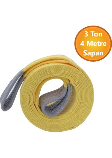 Vinç Sapan Polyester Spanzet 3 Ton 4 Metre Sarı Sağlam Yük Kaldırma Taşıma Indirme Caraskal Halat