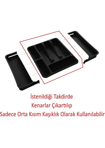 Siyah Açılabilir Ayarlanabilir Kayar Kaşıklık Çekmece Içi Bıçak Kaşık Çatal Düzenleyici Çift Kanat fiyatları