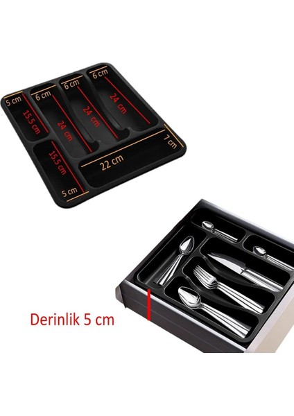 Siyah Açılabilir Ayarlanabilir Kayar Kaşıklık Çekmece Içi Bıçak Kaşık Çatal Düzenleyici Çift Kanat indirimleri