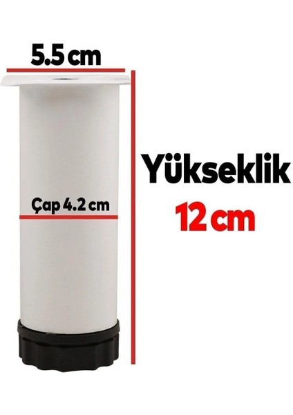 Metal Ayarlanabilir Beyaz 12 cm Kanepe Koltuk Mobilya Baza Yükseltici Destek Ayakları Ayağı fırsatları
