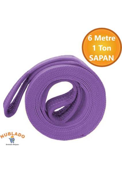 Vinç Sapan Polyester Spanzet 1 Ton 6 Metre Lila Sağlam Yük Kaldırma Taşıma Indirme Caraskal Halat