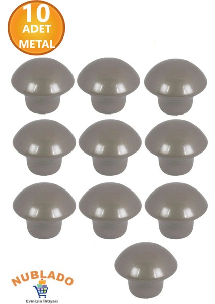 Mobilya Mutfak Çekmece Dolap Dolabı Kapak Kulbu Kulpu Kulpları Saten Mantar Düğme Metal 10 Adet