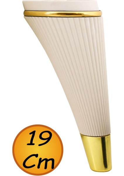 Lofts Lüks Mobilya Kanepe Tv Ünitesi Konsol Berjer Koltuk Ayağı 19 cm Krem Gold Ayakları