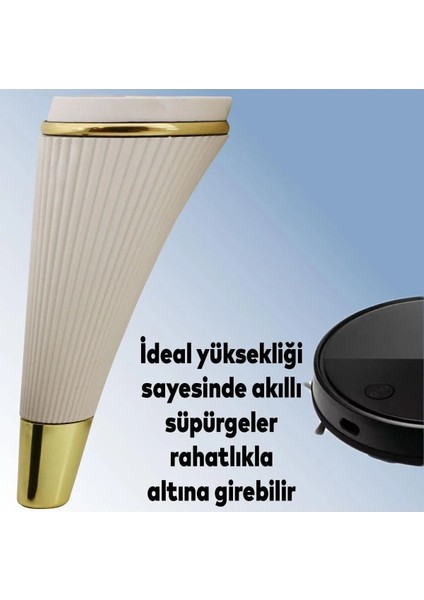 Lofts Lüks Mobilya Kanepe Tv Ünitesi Konsol Berjer Koltuk Ayağı 19 cm Krem Gold Ayakları modelleri