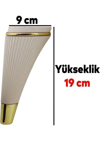 Lofts Lüks Mobilya Kanepe Tv Ünitesi Konsol Berjer Koltuk Ayağı 19 cm Krem Gold Ayakları fırsatları