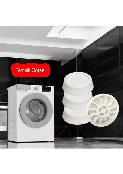 Bro Çamaşır Makinesi Kaydırmaz Stoper Beyaz Renk 4 Adet Titreşim Gürültü Önleyici Ayak Denge Ayağı indirimleri