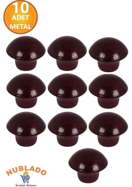 Mobilya Mutfak Çekmece Dolap Dolabı Kapak Kulbu Kulpu Kulpları Maun Mantar Düğme Metal 10 Adet