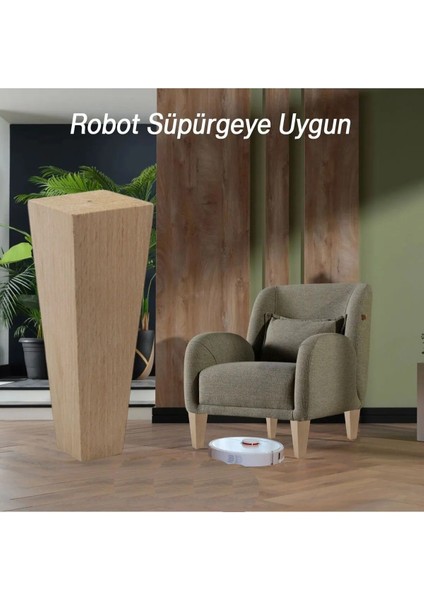 Ahşap Ayak 20 cm Kare Bağlantı Aparatı Mobilya Koltuk Kanepe Sehpa Masa Ayağı Ayakları Boyasız. fiyatları