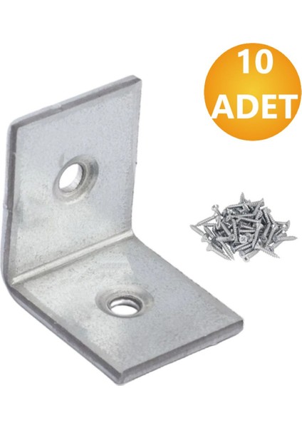 L Demiri Mobilya Eşya Dolap Duvara Sabitleme Köşebent Bağlantı Aparatı Gönye 25X25X20 mm 10 Adet