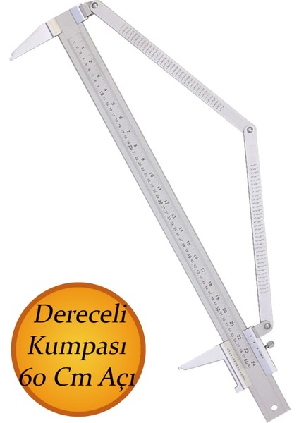 Derece Kumpası 60 cm Açı Ölçer Gönye Çok Amaçlı Cetvel (12111)