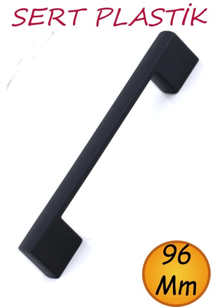 Londa 96 mm (Sert Plastik) Kulp Siyah Mobilya Çekmece Mutfak Dolap Dolabı Kulpu Kulbu Kulpları