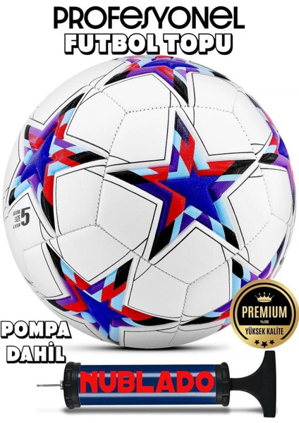 Pro Futbol Topu Maestro Şampiyonlar Ligi Pompalı Sert Zemin Halı Saha Futbol Topu No:5 Mavi