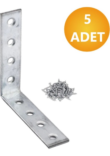 L Demiri Mobilya Eşya Dolap Yatak Duvara Sabitleme Köşebent Bağlantı Aparatı Gönye 65X65X15MM 5 Adet