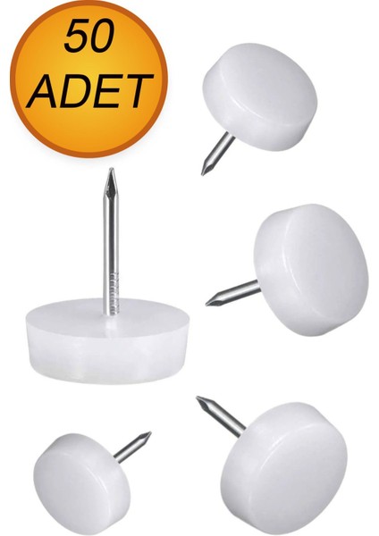 Çivili Poligrit Mobilya Masa Sandalye Zemin Koruyucu Pabuç Siyah Plastik Poligirit (50 Adet)