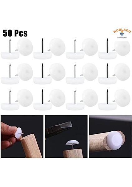 Çivili Poligrit Mobilya Masa Sandalye Zemin Koruyucu Pabuç Siyah Plastik Poligirit (50 Adet) fiyatları