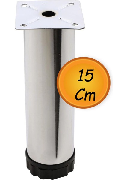 Hobit Ayarlanabilir Metal 15 cm Krom Mobilya Kanepe Koltuk Baza Yükseltici Destek Ayağı Ayakları
