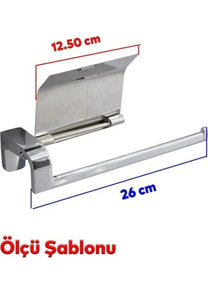 Mutfak Aparat Uzun Kağıt Havluluk Banyo Lavabo Kapaklı Kağıtlık 26 cm Metal Sağlam Krom fiyatları