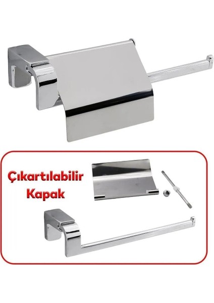 Mutfak Aparat Uzun Kağıt Havluluk Banyo Lavabo Kapaklı Kağıtlık 26 cm Metal Sağlam Krom indirimleri