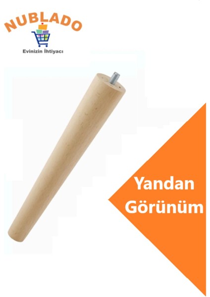 Ahşap (25 Cm) Sehpa Puf Tabure Tv Ünitesi Ayağı Ayakları M8 Civatalı Bağlantı Aparatlı 4'lü Set modelleri