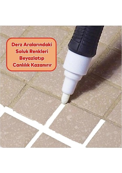 (3'lü Set) Fayans Beyaz Derz Boyama Boyası Kalemi + Fayans Arası Hazır Derz Dolgusu 380 gr modelleri