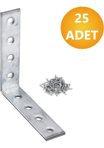 L Demiri Mobilya Eşya Dolap Duvara Sabitleme Köşebent Bağlantı Aparatı Gönye 65X65X15 mm 25 Adet