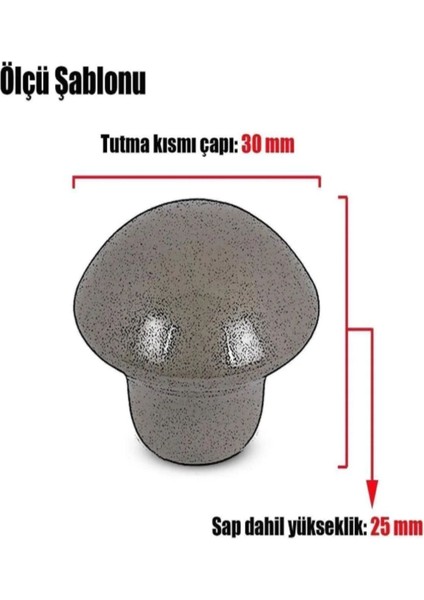 Mantar Düğme Mobilya Mutfak Çekmece Dolap Dolabı Kapak Kulbu Kulpu Kulpları Siyah Metal 10 Adet fiyatları