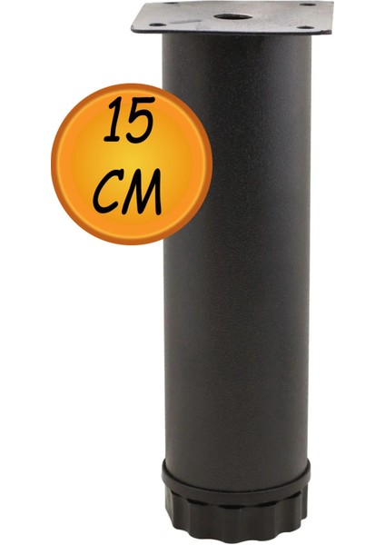 Hobit Ayarlanabilir Metal 15 cm Siyah Mobilya Kanepe Koltuk Baza Yükseltici Destek Ayağı Ayakları