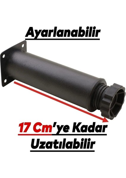 Hobit Ayarlanabilir Metal 15 cm Siyah Mobilya Kanepe Koltuk Baza Yükseltici Destek Ayağı Ayakları fırsatları