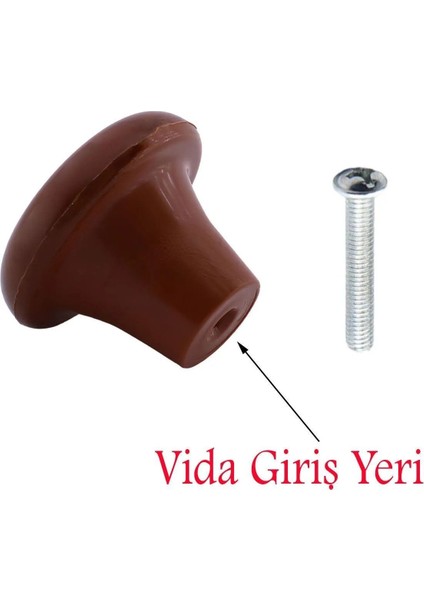 Mobilya Mutfa Çekmece Dolap Dolabı Kapak Kulbu Kulpu Kulplar Ceviz Mantar Düğme Sert Plastik 10 Adet indirimleri