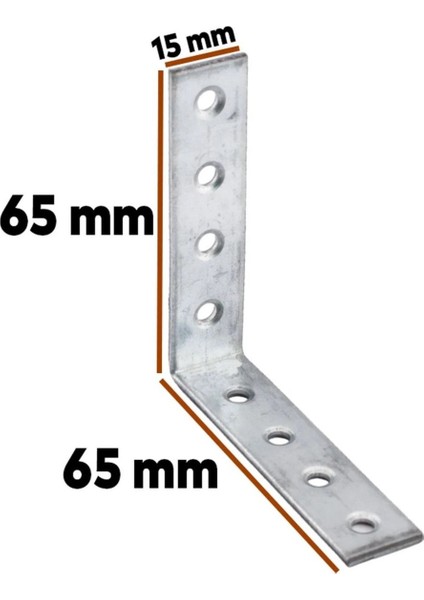 L Demiri Mobilya Eşya Dolap Duvara Sabitleme Köşebent Bağlantı Aparatı Gönye 65X65X15 mm 10 Adet