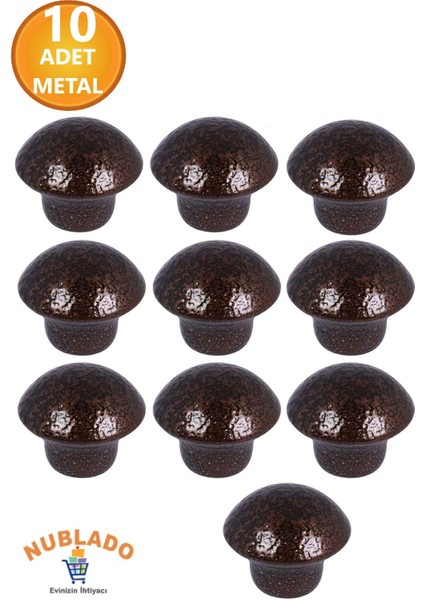 Mobilya Mutfak Çekmece Dolap Dolabı Kapak Kulbu Kulpu Kulpları Bakır Mantar Düğme Metal 10 Adet