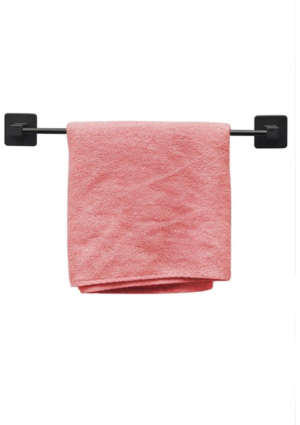 Bro Havluluk Yapışkanlı Metal Siyah Banyo Lavabo Mutfak Uzun Kağıt Bez Havlu Askısı Kağıtlık 39 cm fırsatları